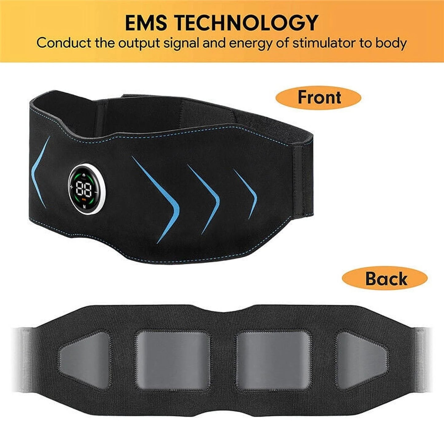 Paddsun Abdominal Muscle Stimulator Belt Electric ABS Fitness Toner Trainer Workout