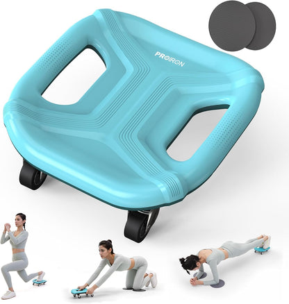 Ab Roller with Knee Pads for Abs Workout, Multifunctional Ab Roller Wheel for Abs Workout, Abdominal Roller with Knee Pads, Abdominal Exercises Wheel, Abb Roller (Slide Fitness Trainer)